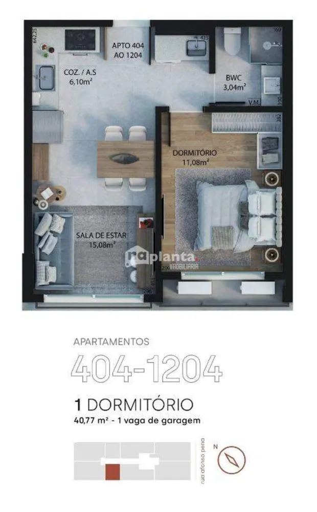 Apartamento, 1 quarto, 41 m² - Foto 3