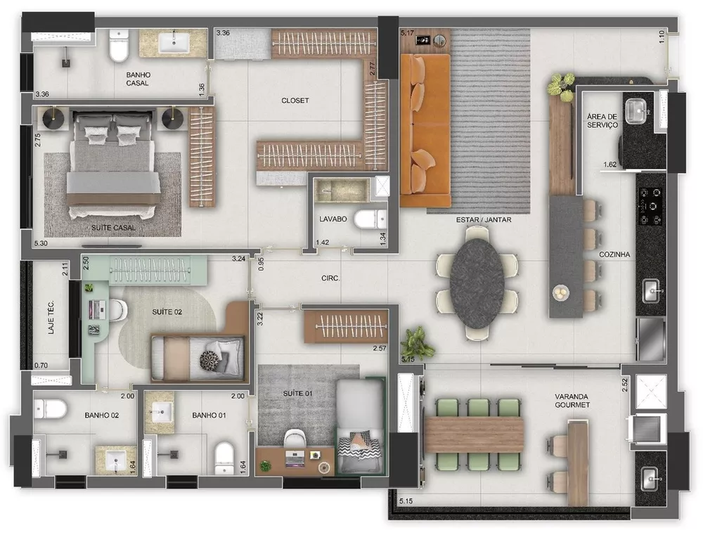 Apartamento, 2 quartos, 79 m² - Foto 3