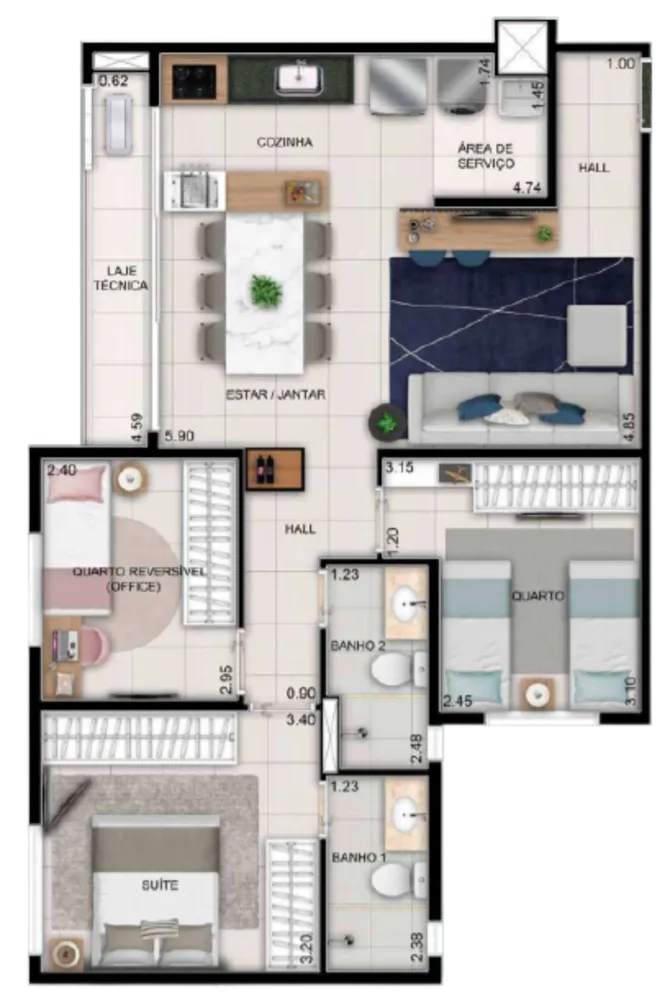 Apartamento, 3 quartos, 78 m² - Foto 19