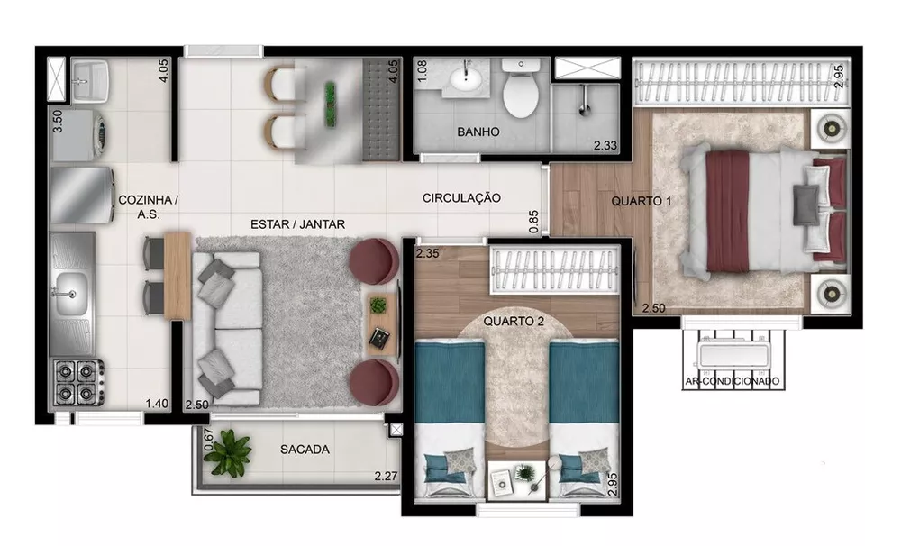 Apartamento, 3 quartos, 61 m² - Foto 7