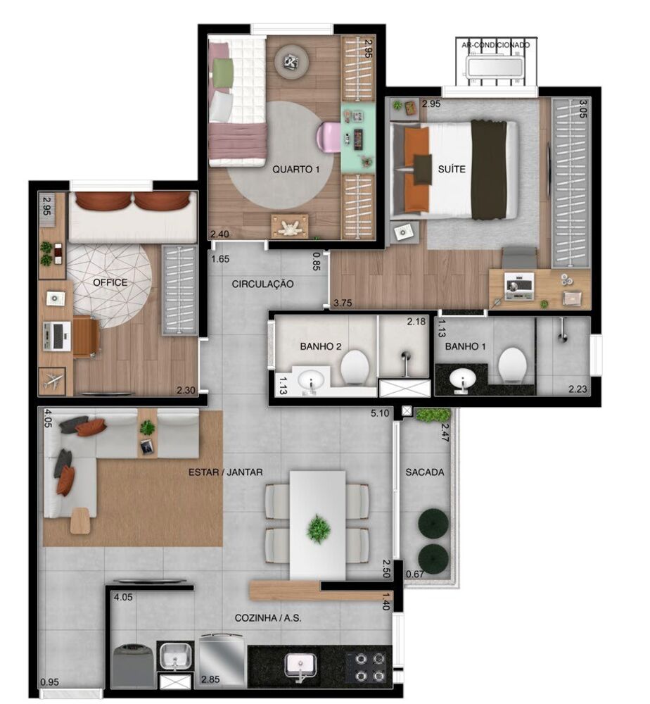 Apartamento, 3 quartos, 61 m² - Foto 2