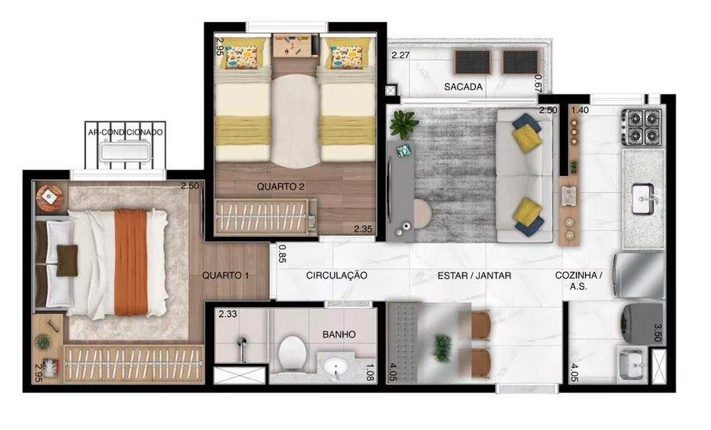 Apartamento, 3 quartos, 61 m² - Foto 8