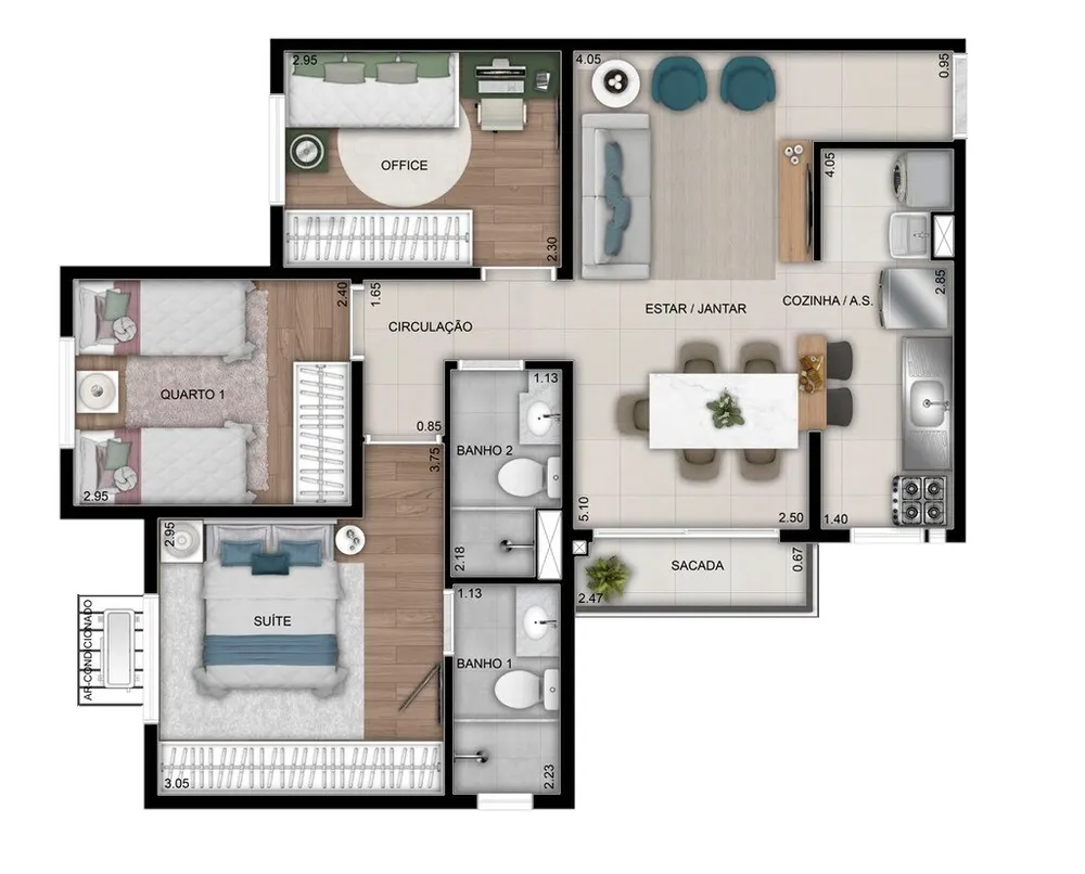 Apartamento, 3 quartos, 61 m² - Foto 14