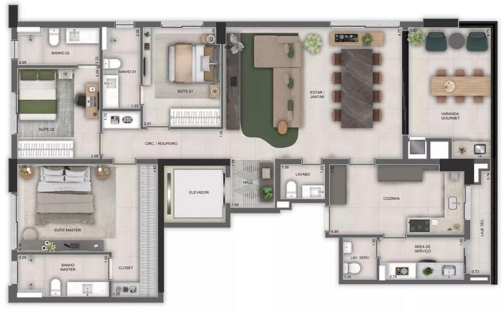 Apartamento, 4 quartos, 217 m² - Foto 1