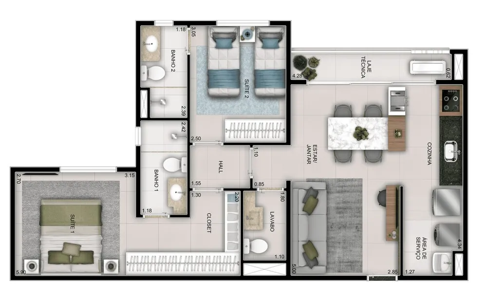 Apartamento, 3 quartos, 98 m² - Foto 18