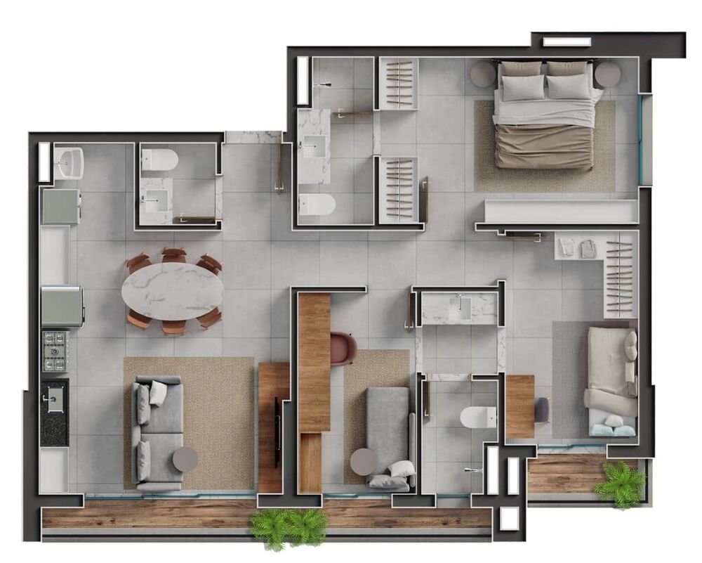 Apartamento, 3 quartos, 197 m² - Foto 1