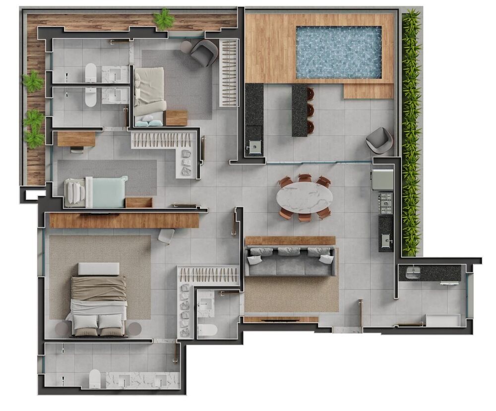 Apartamento, 3 quartos, 197 m² - Foto 3