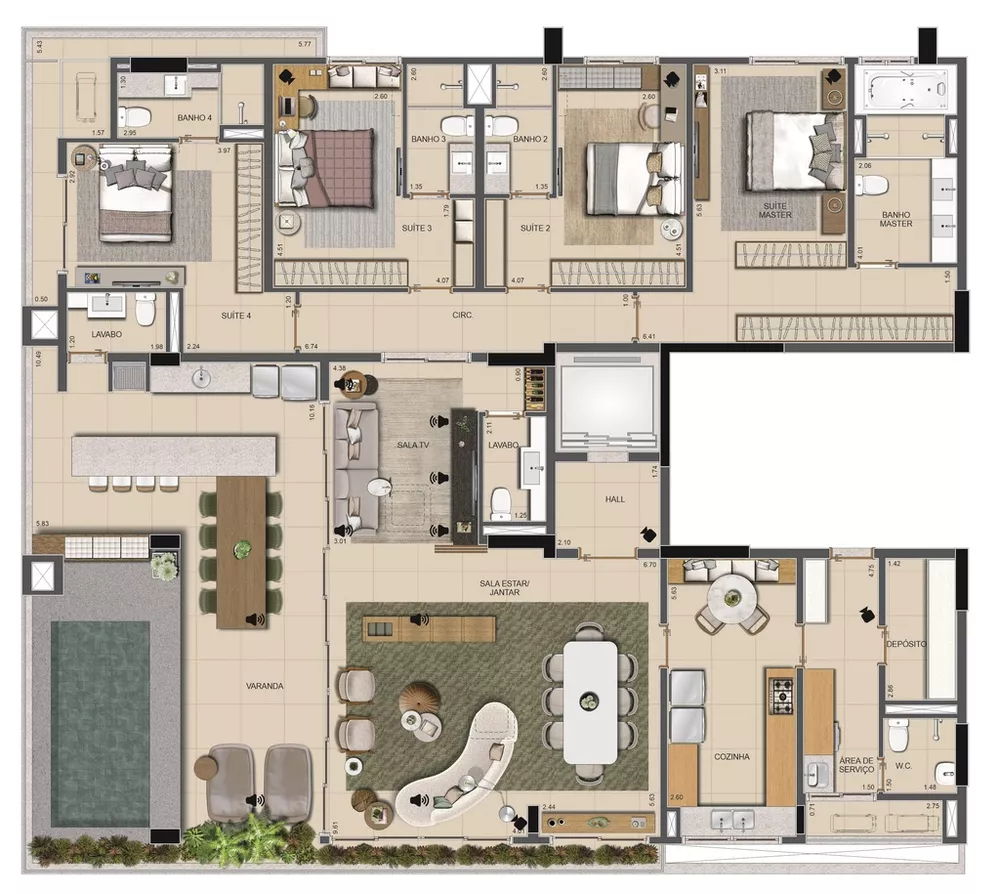 Apartamento, 3 quartos, 128 m² - Foto 2