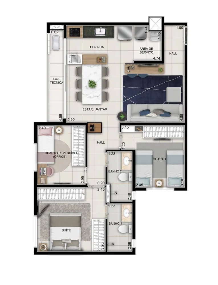 Apartamento, 3 quartos, 78 m² - Foto 16