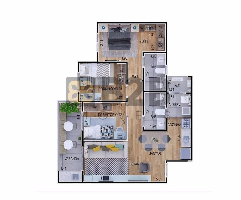 Apartamento, 2 quartos, 62 m² - Foto 14