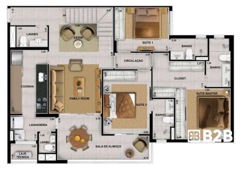 Cobertura, 3 quartos, 259 m² - Foto 9