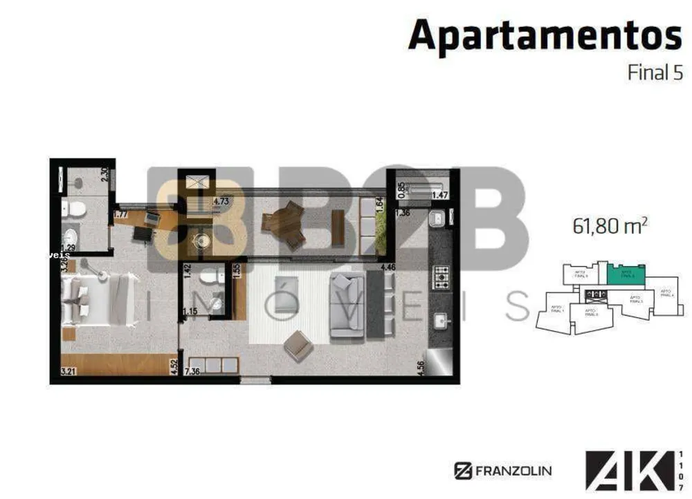 Apartamento, 2 quartos, 93 m² - Foto 2