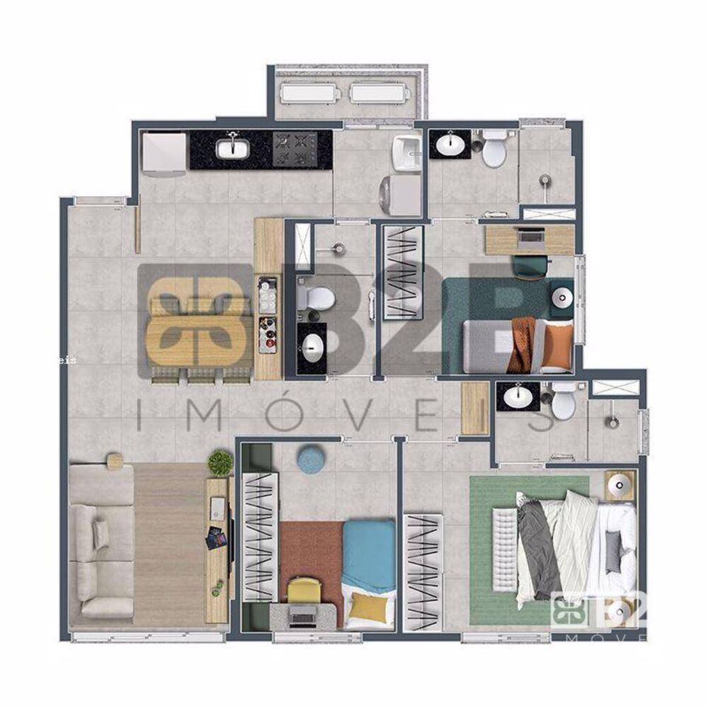 Apartamento, 3 quartos, 81 m² - Foto 1