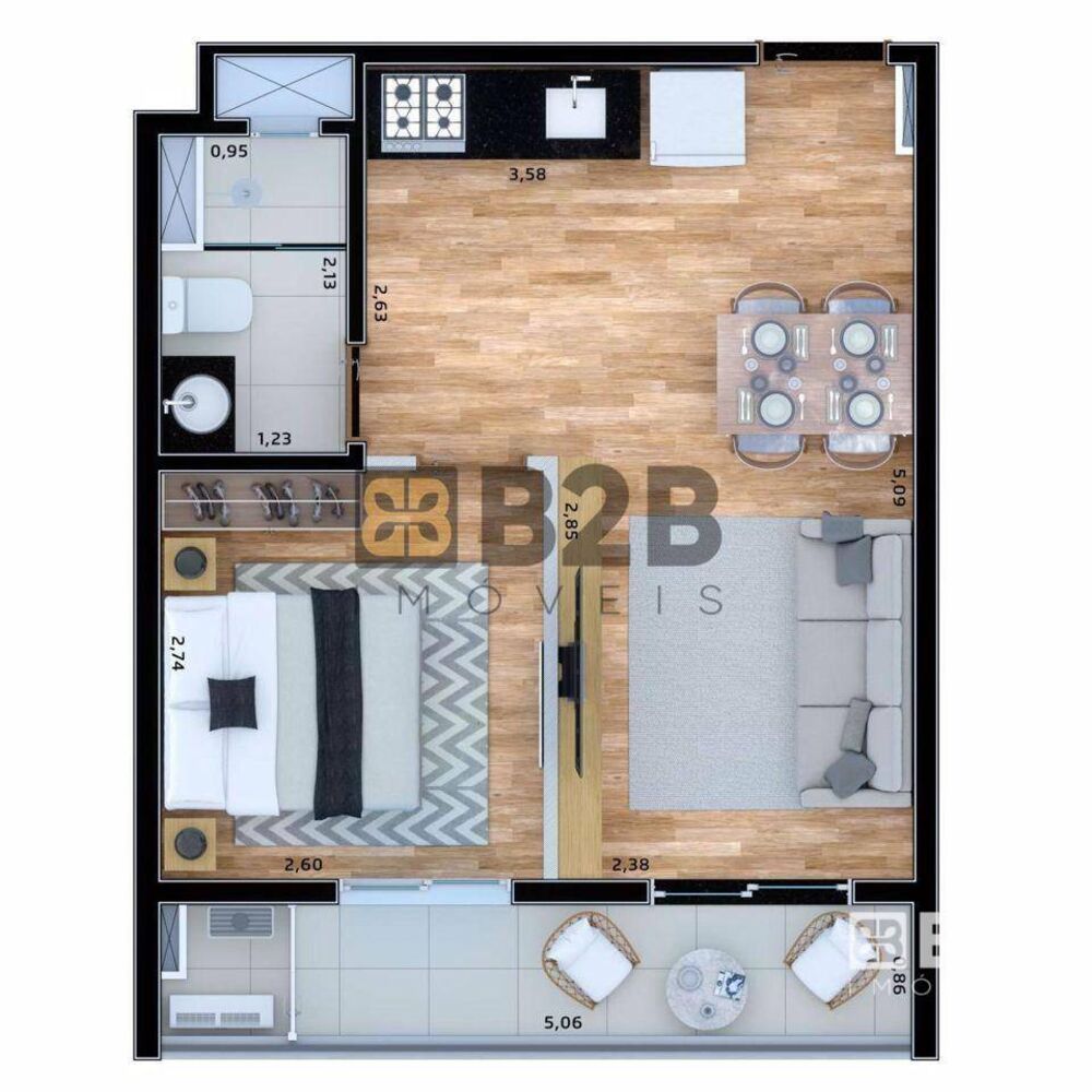 Apartamento à venda com 1 quarto, 35m² - Foto 8