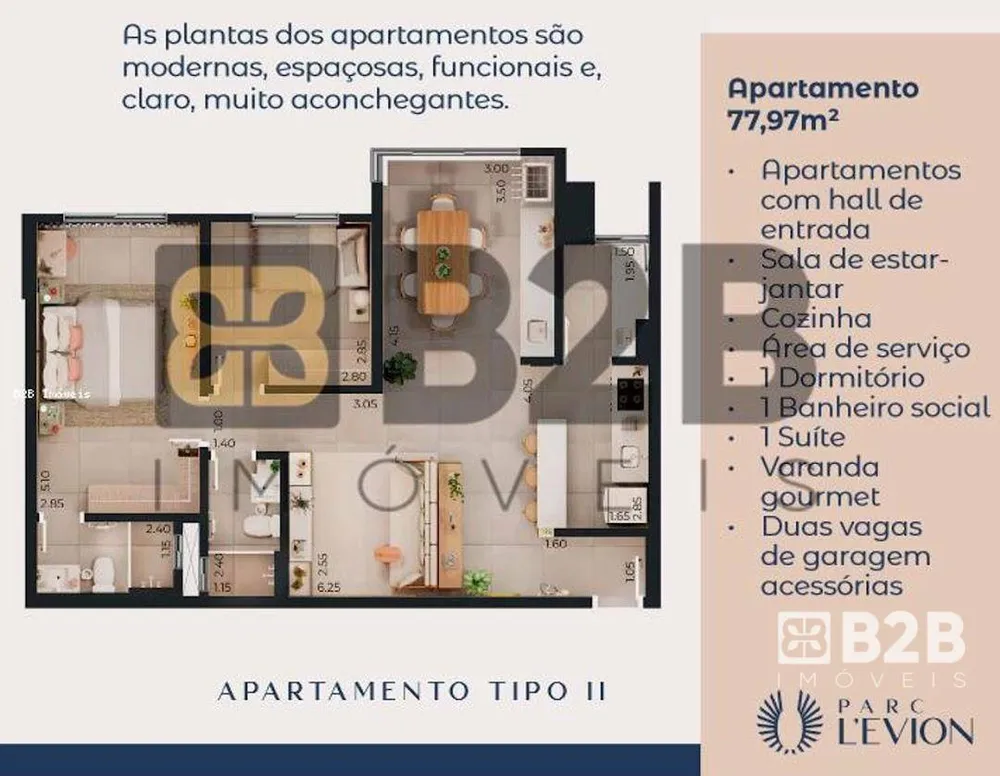 Apartamento, 2 quartos, 77 m² - Foto 3