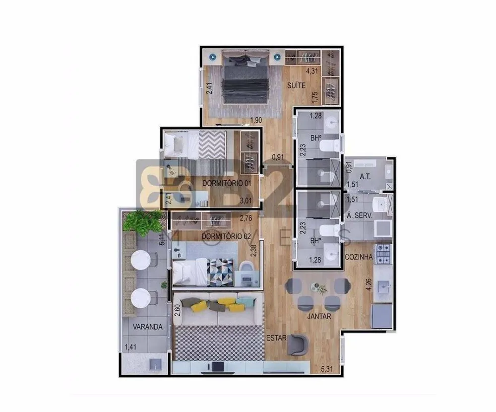 Apartamento, 3 quartos, 73 m² - Foto 9