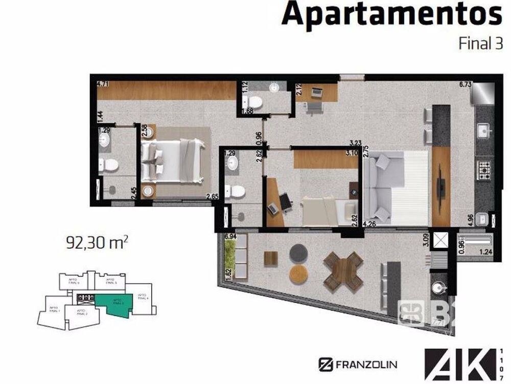 Apartamento, 2 quartos, 92 m² - Foto 12
