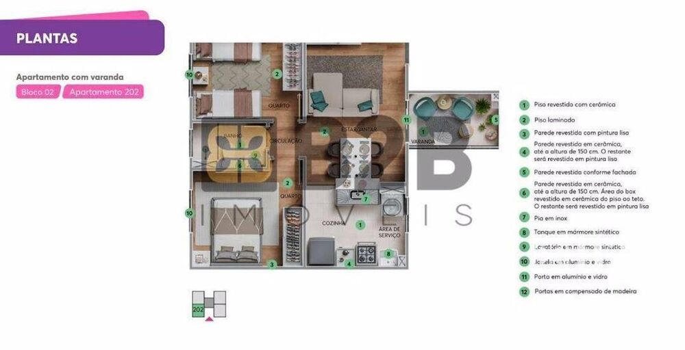 Apartamento à venda com 2 quartos, 39m² - Foto 2