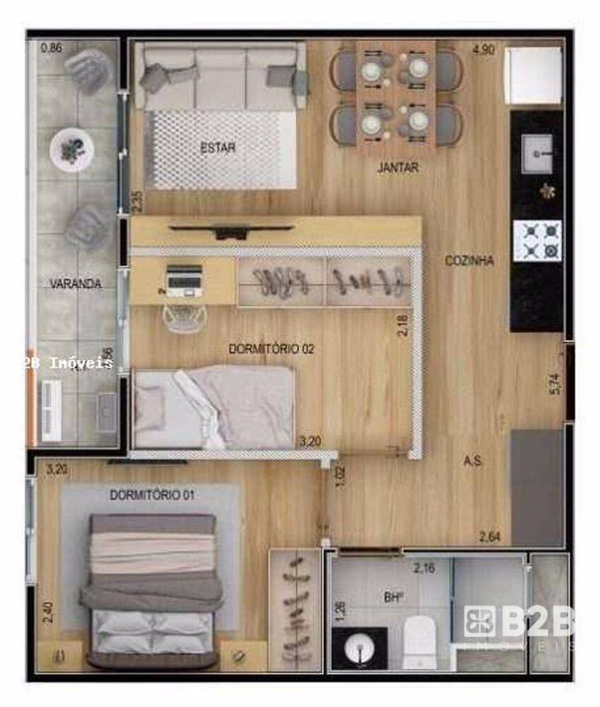 Apartamento, 2 quartos, 45 m² - Foto 11