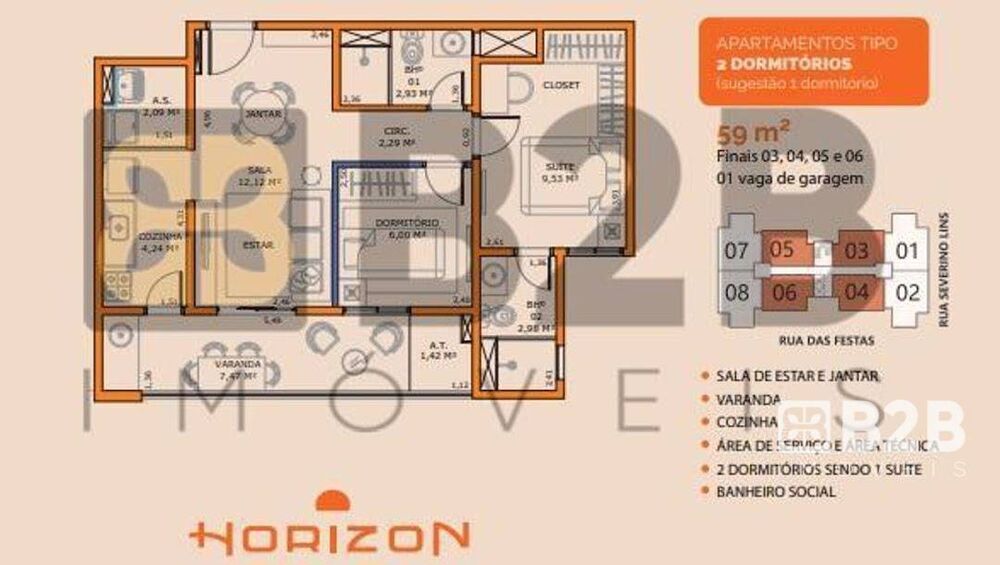 Apartamento, 2 quartos, 59 m² - Foto 3