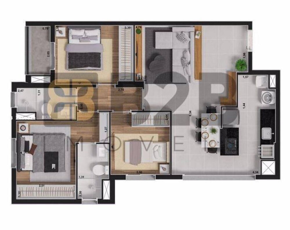 Apartamento, 3 quartos, 76 m² - Foto 7