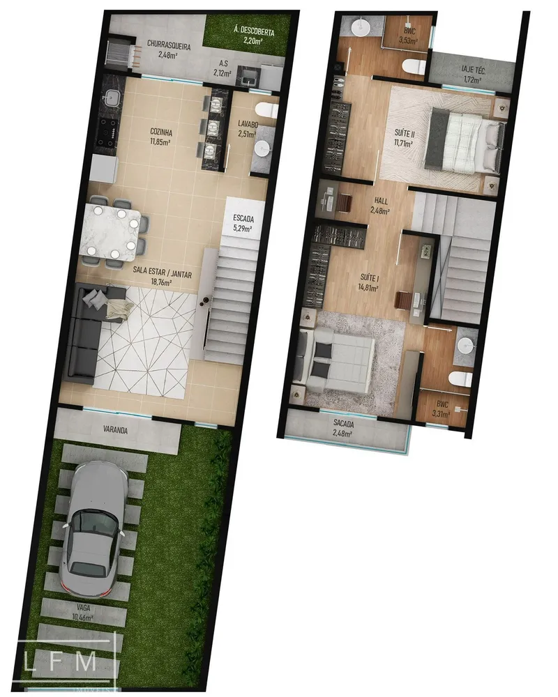 Sobrado, 2 quartos, 97 m² - Foto 2