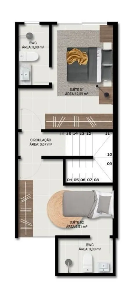 Sobrado, 2 quartos, 71 m² - Foto 3