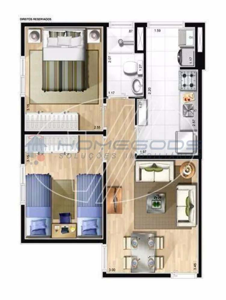 Apartamento, 2 quartos, 47 m² - Foto 2