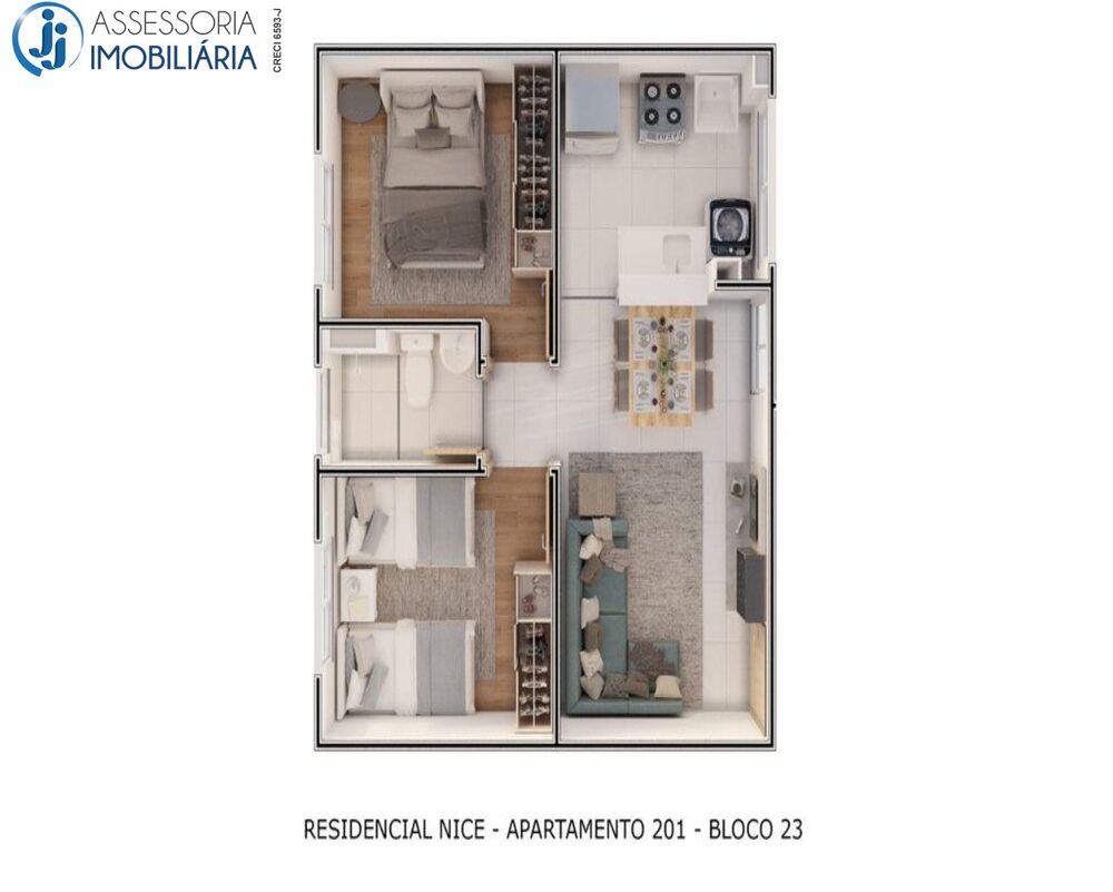 Apartamento, 2 quartos, 45 m² - Foto 2