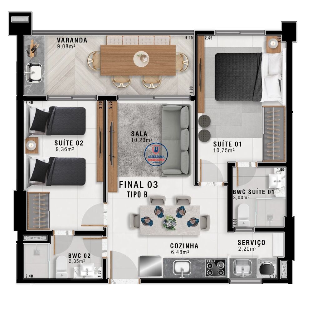 Apartamento, 2 quartos, 61 m² - Foto 7