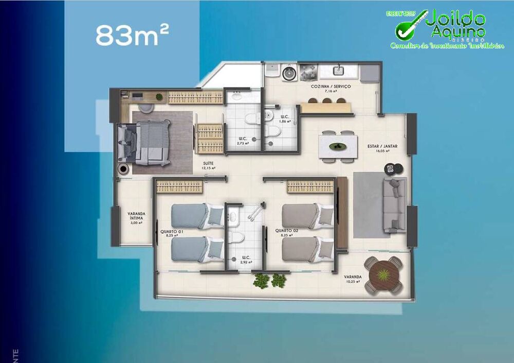 Apartamento, 3 quartos, 85 m² - Foto 1