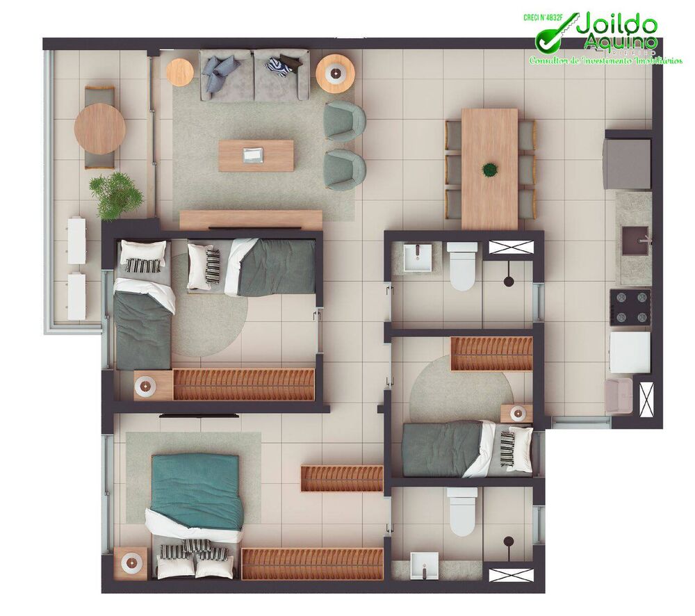 Apartamento, 3 quartos, 68 m² - Foto 4