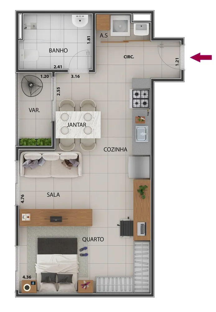 Apartamento, 2 quartos, 53 m² - Foto 16