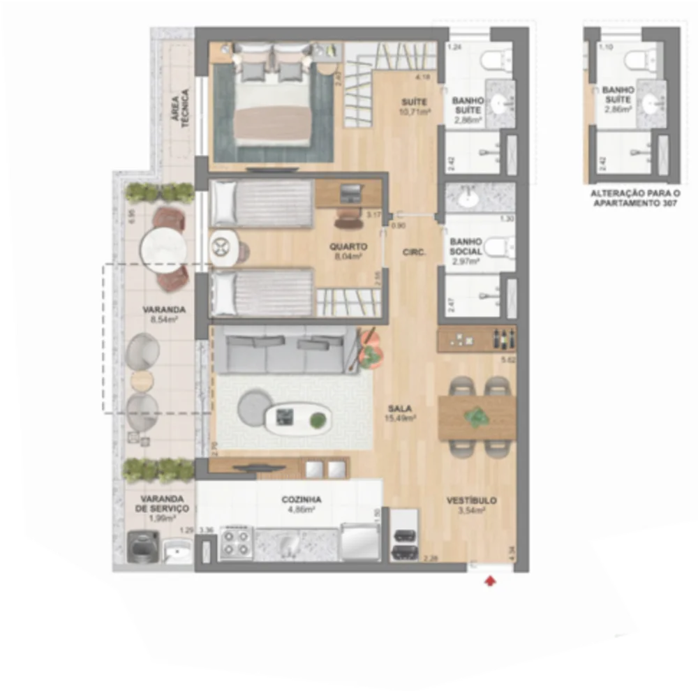 Apartamento, 3 quartos, 84 m² - Foto 56