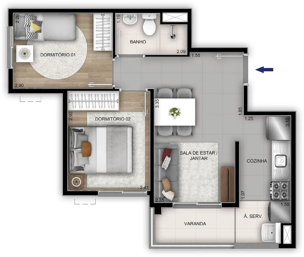 Apartamento, 2 quartos, 41 m² - Foto 45