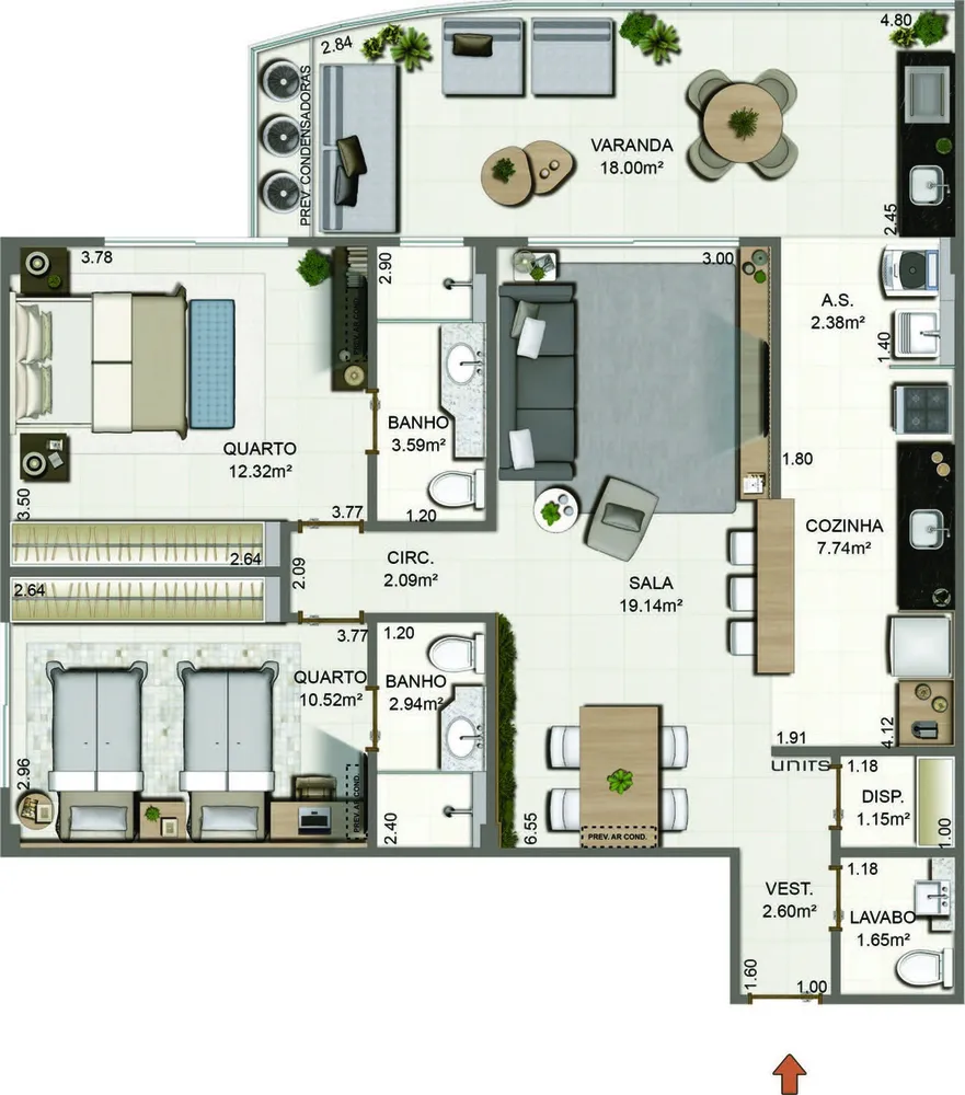 Apartamento, 2 quartos, 92 m² - Foto 14