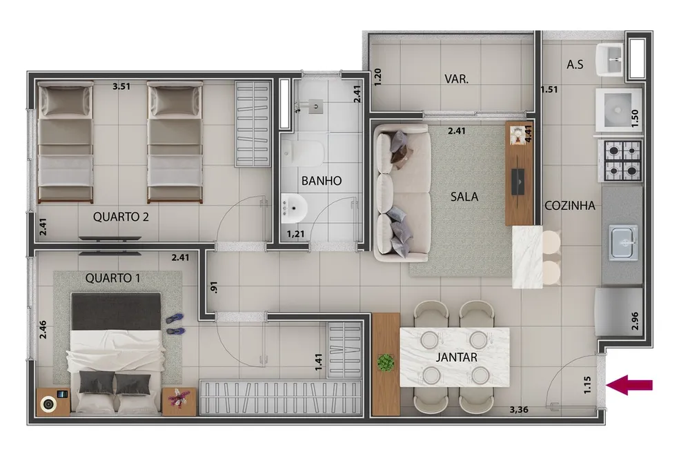 Apartamento, 2 quartos, 54 m² - Foto 17