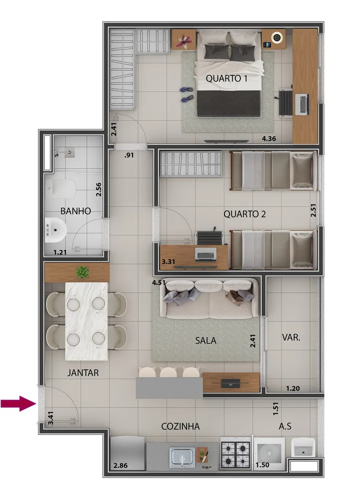 Apartamento, 2 quartos, 54 m² - Foto 18