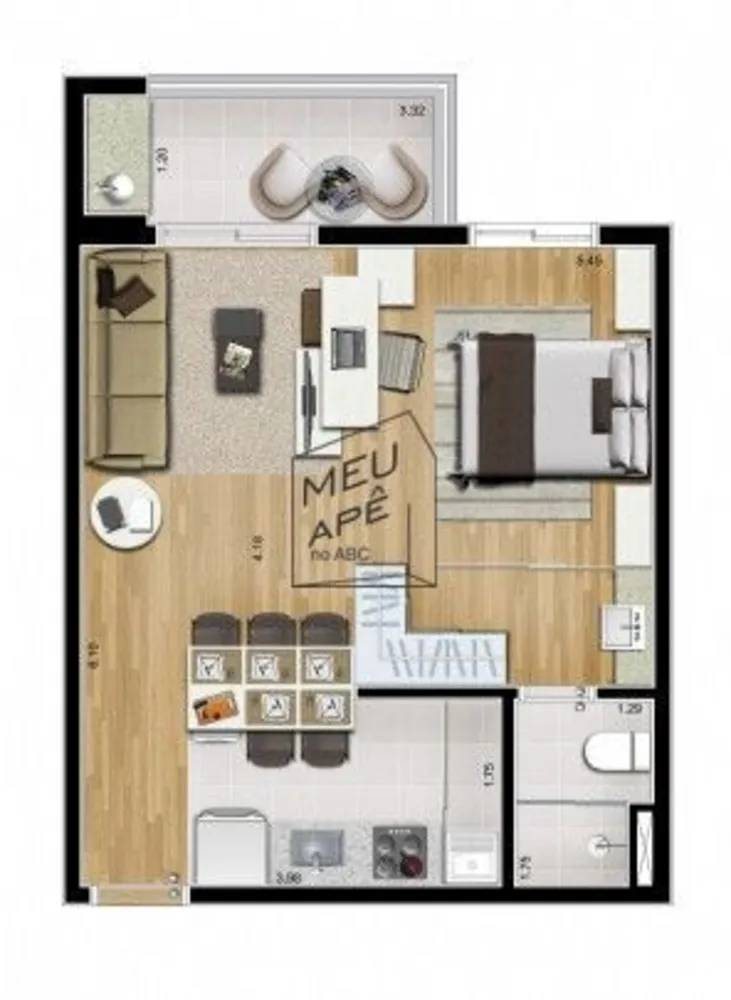 Apartamento, 1 quarto, 42 m² - Foto 3