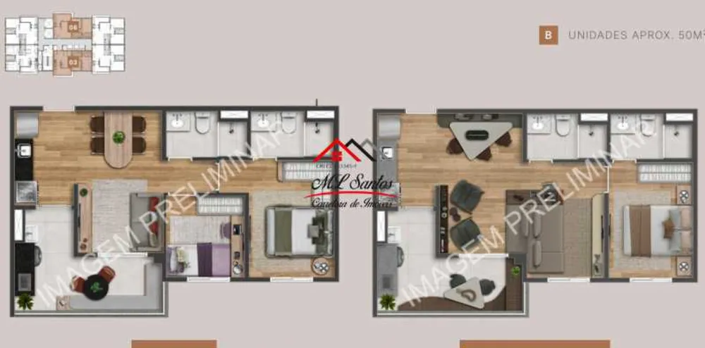 Apartamento, 2 quartos, 50 m² - Foto 3