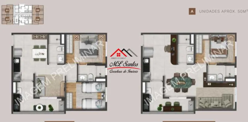 Apartamento, 2 quartos, 50 m² - Foto 2