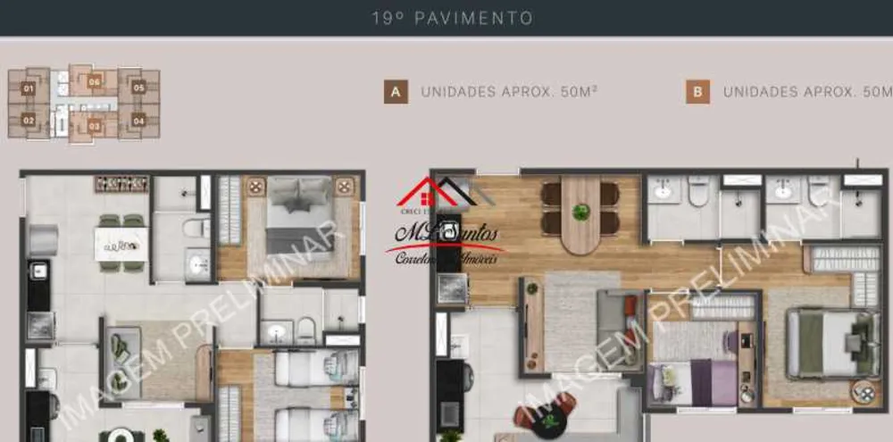 Apartamento, 2 quartos, 50 m² - Foto 1