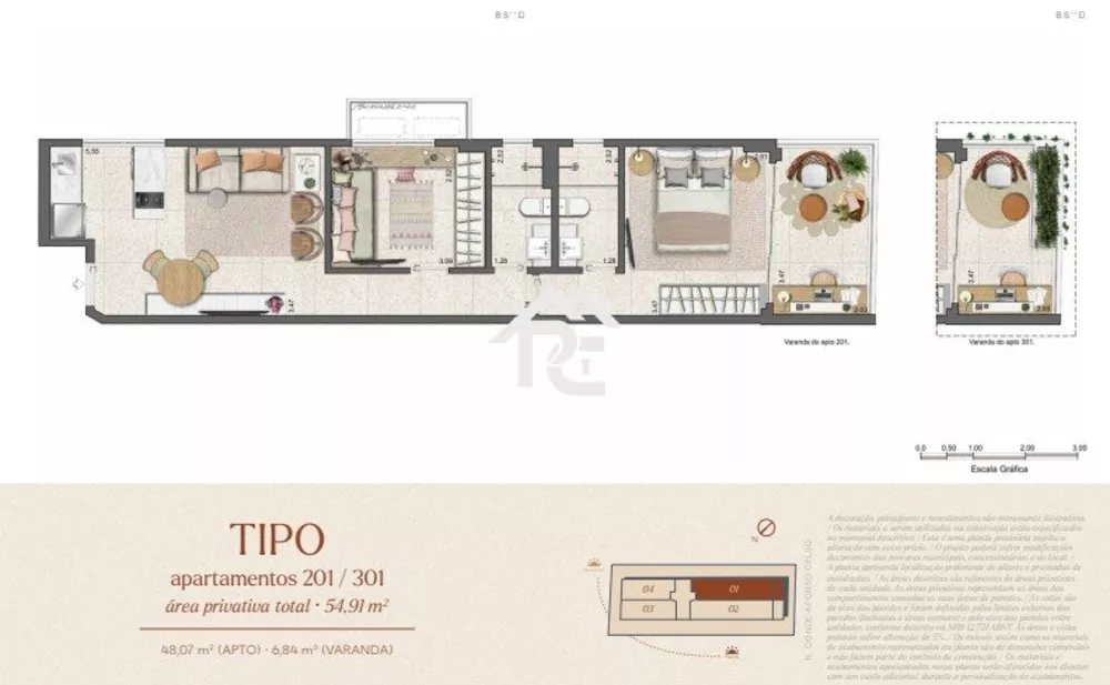 Apartamento, 2 quartos, 54 m² - Foto 2