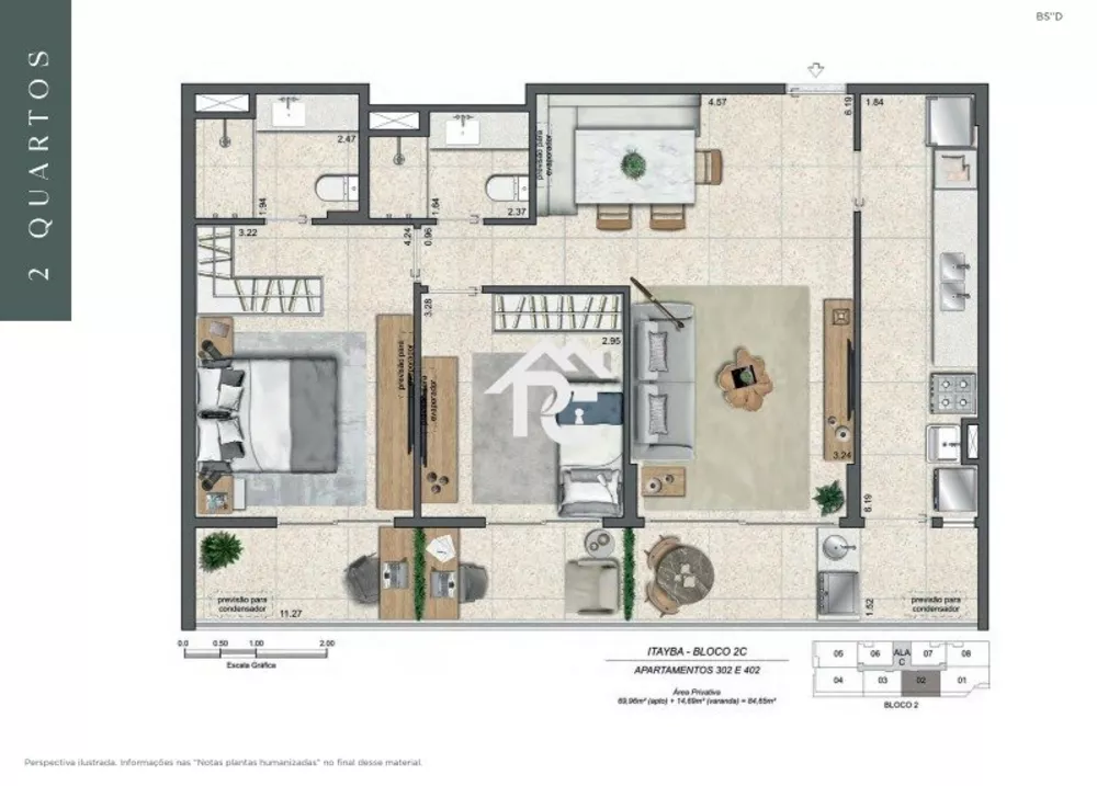 Apartamento, 2 quartos, 84 m² - Foto 2