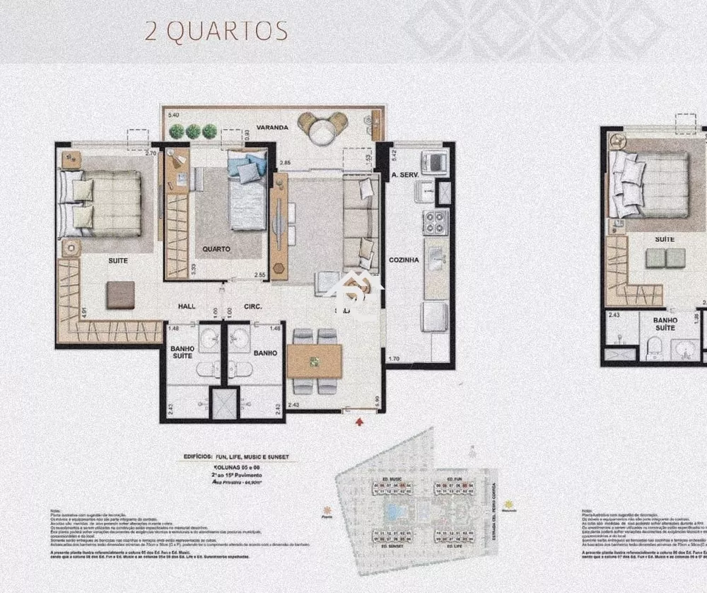 Apartamento, 2 quartos, 64 m² - Foto 3