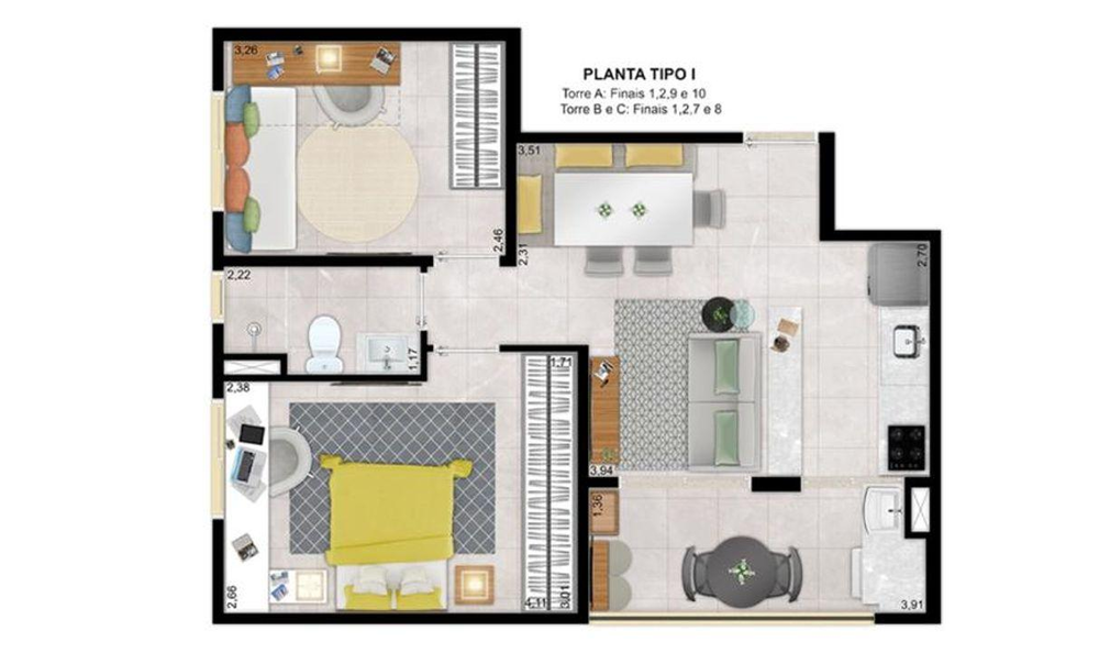 Apartamento, 2 quartos, 52 m² - Foto 13