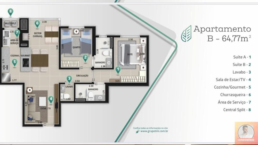 Apartamento, 2 quartos, 64 m² - Foto 1