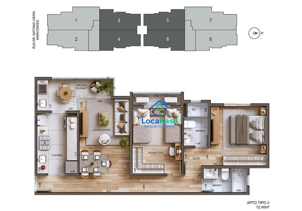 Apartamento, 2 quartos, 72 m² - Foto 7