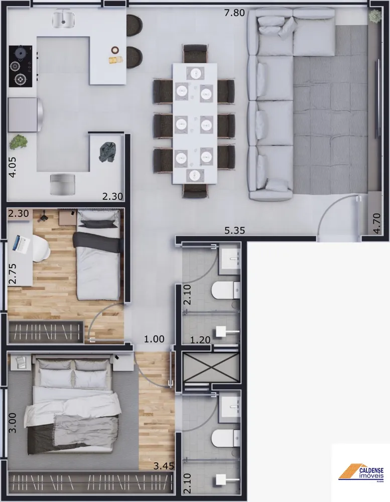 Apartamento, 2 quartos, 67 m² - Foto 1