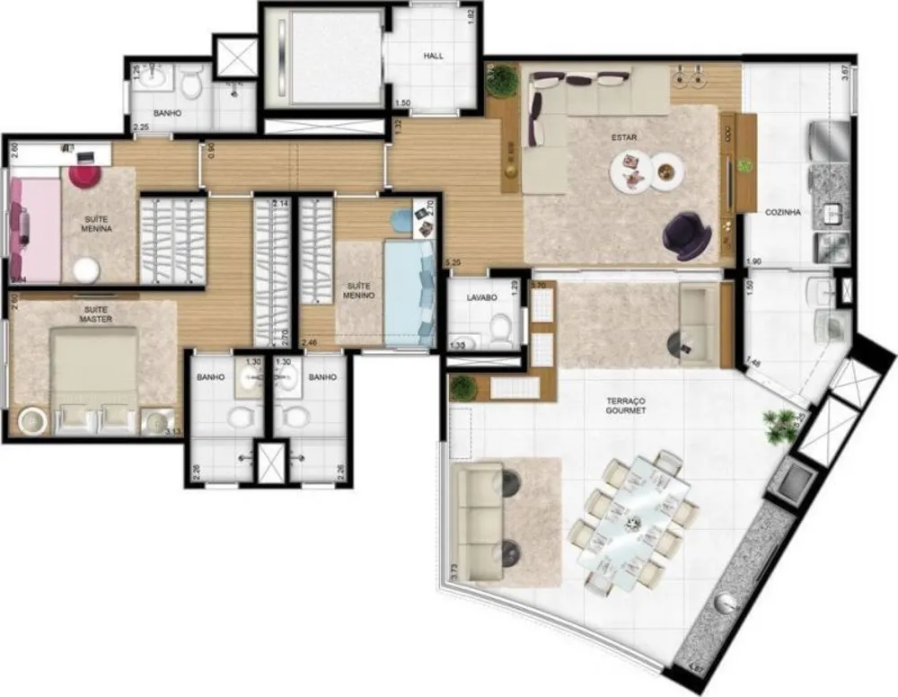 Apartamento, 3 quartos, 122 m² - Foto 2